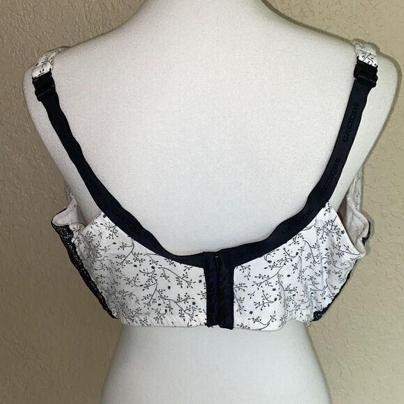 Cacique black & white floral smooth w/lace RN 118641 Sz 44G - Picture 3 of 7